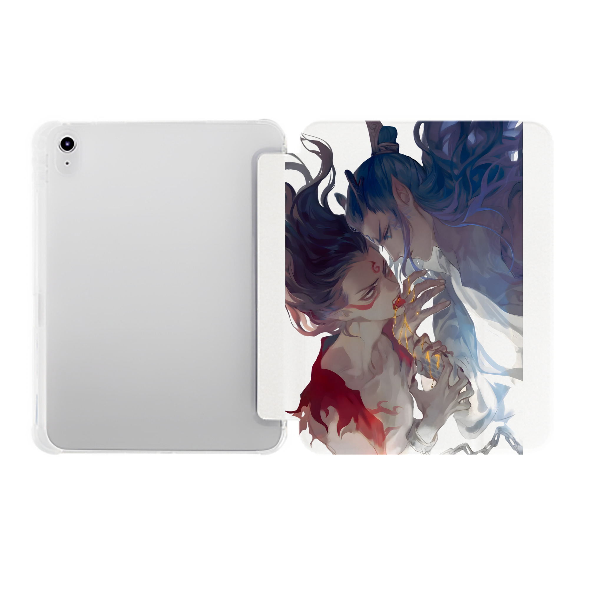 （画像用） Ne Zha 2 ナタ 魔童の大暴れ IPad ケース ペン収納付き 三つ折りスタンド PUレザー×シリコン 対応機種9.5/10.5/10.9インチ